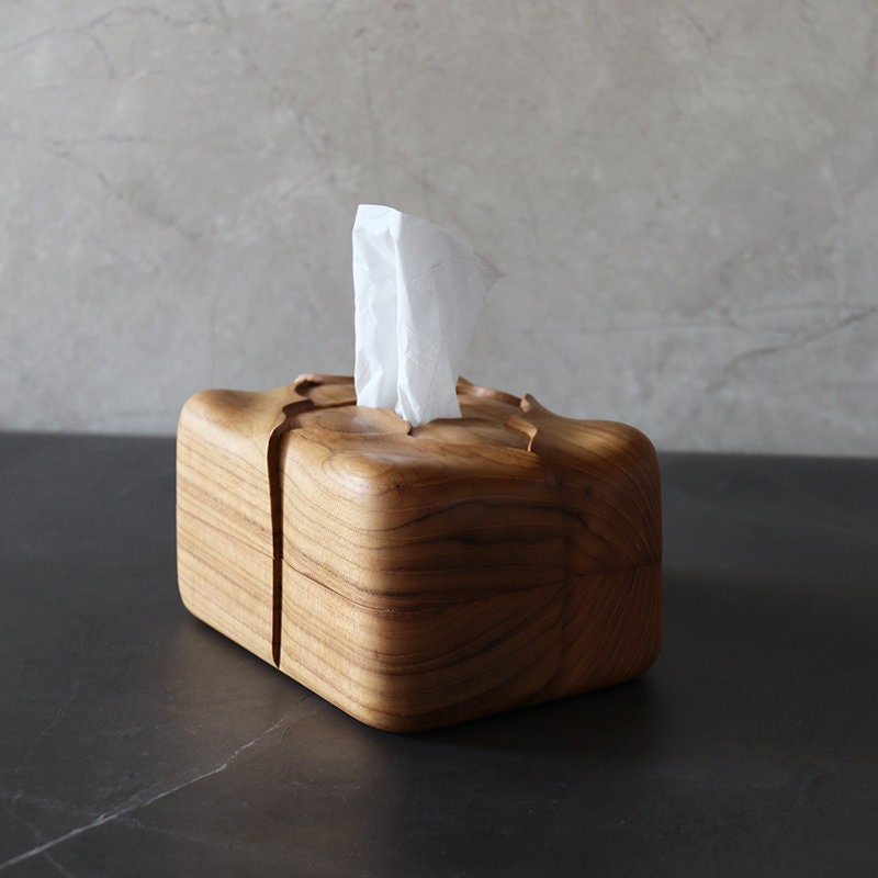 Hand Carved Teak Tissue Box