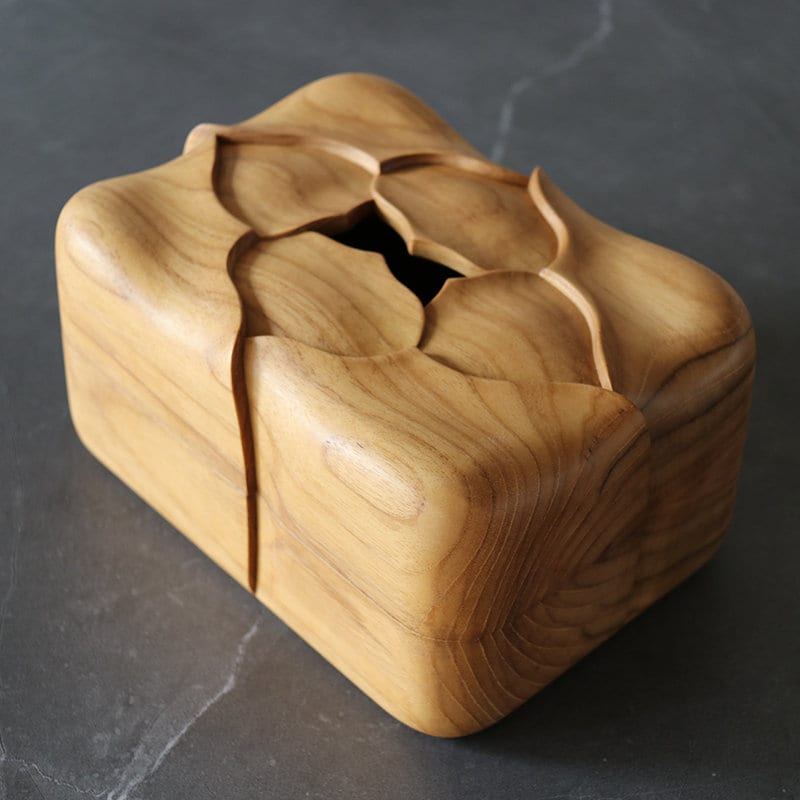 Hand Carved Teak Tissue Box
