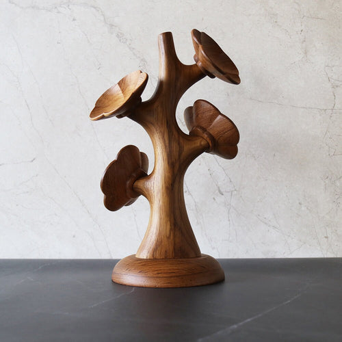 Hand Carved Teak Plum Woodware