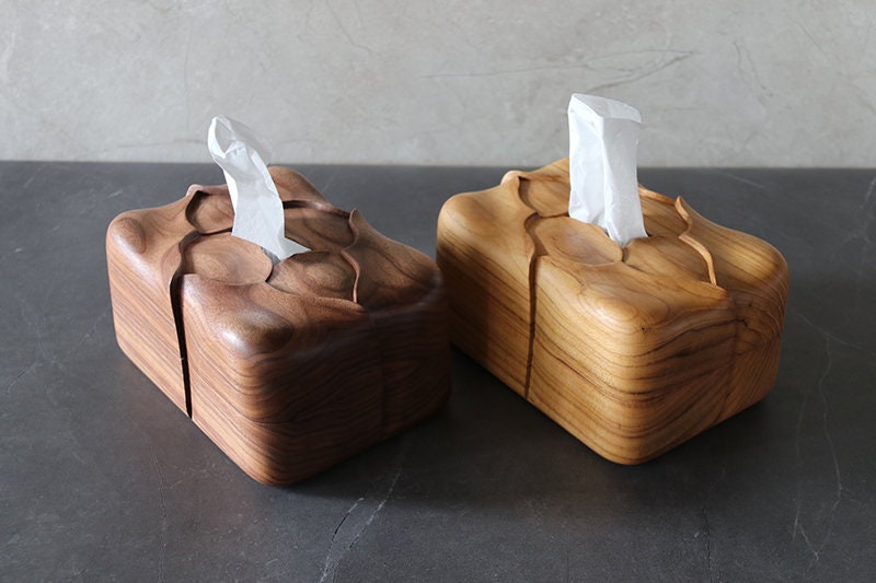Hand Carved Teak Tissue Box