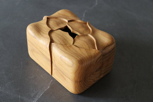 Hand Carved Teak Tissue Box